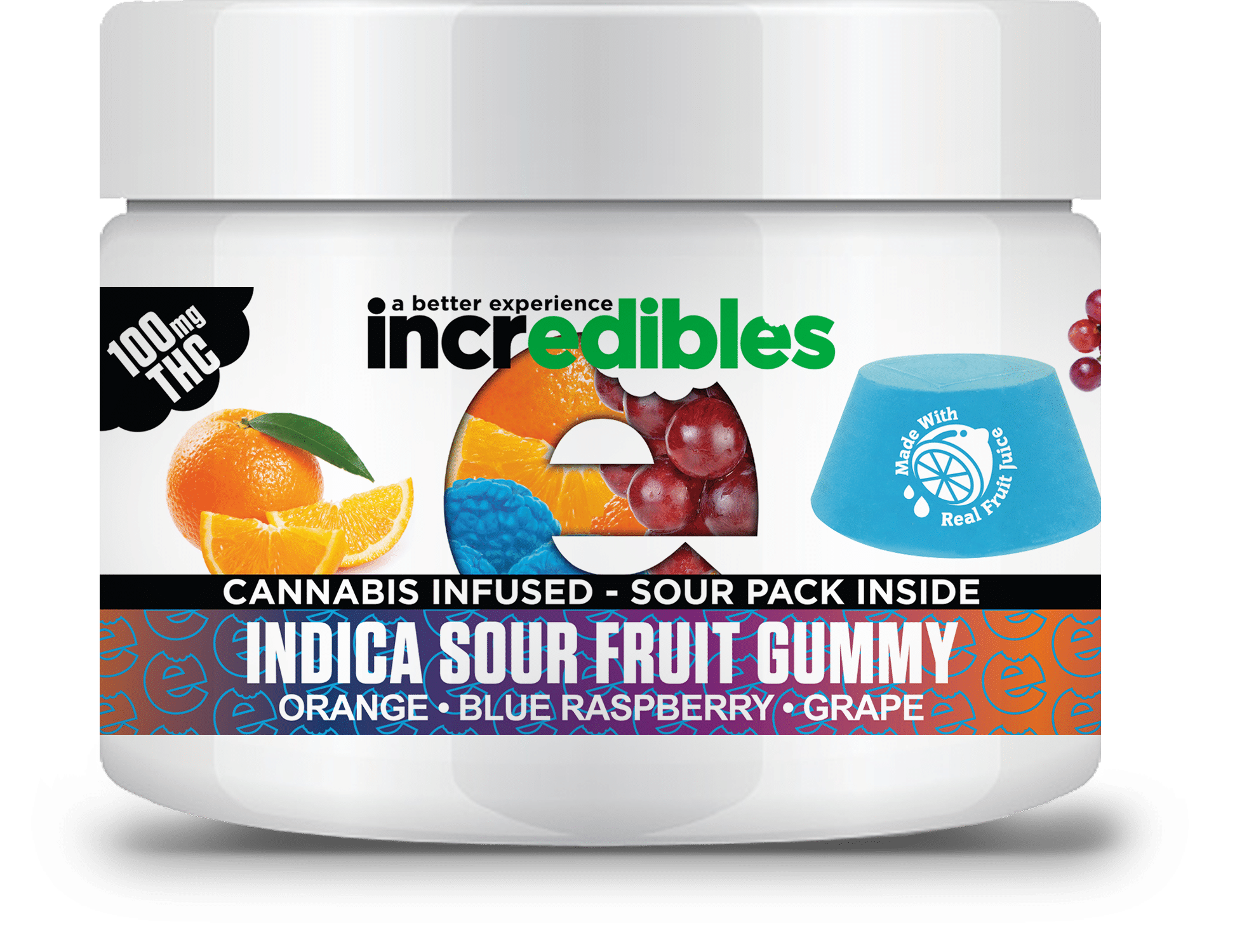 Incredibles Gummies - Indica Sour Fruit Gummy